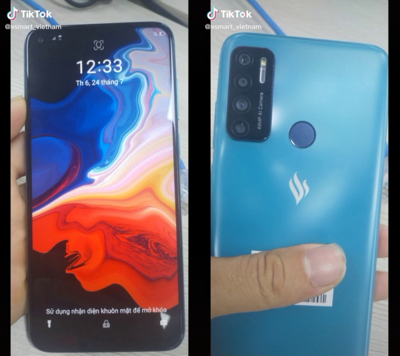 Mặt trước và sau của Vsmart Live 4 