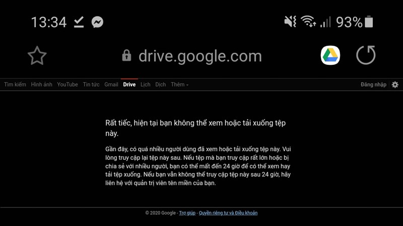 Hướng dẫn cách tải file Google Drive khi bị quá giới hạn