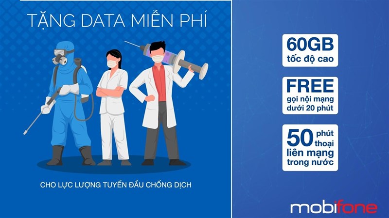 Tặng data miễn phí cho tuyến đầu chống dịch Tặng data miễn phí cho tuyến đầu chống dịch