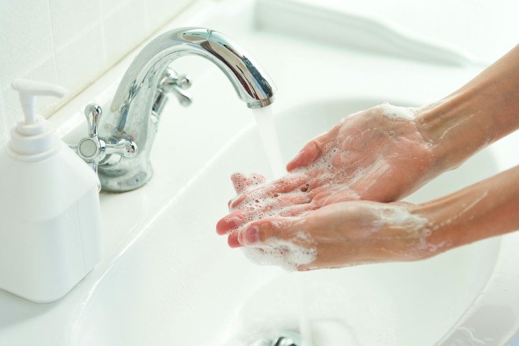 Wash hands with soap