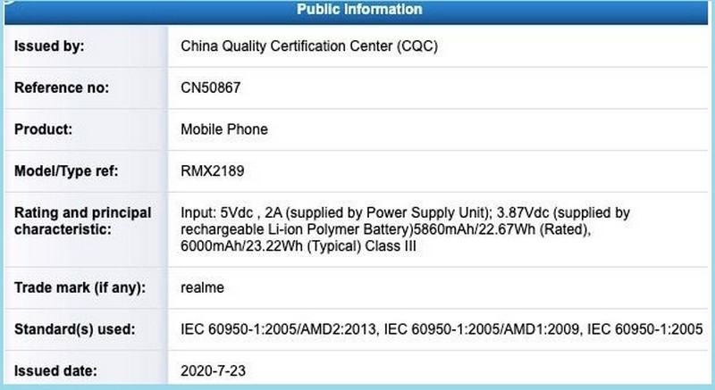 Realme C12 đạt chứng nhận tại Thái Lan và Trung Quốc, xác nhận tên gọi, có pin 6.000 mAh và chạy Android 10