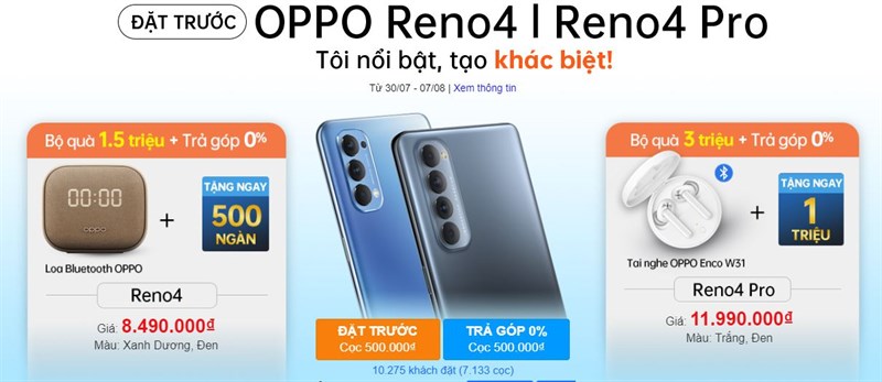 OPPO Reno4 và Reno4 Pro gây ấn tượng với gần 15.000 đơn đặt cọc trước chỉ sau 5 ngày ra mắt tại Việt Nam