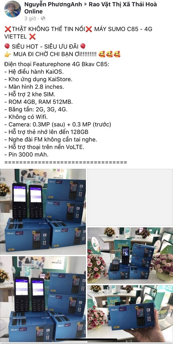 Điện thoại ‘cục gạch’ Bkav C85 giá rẻ, hỗ trợ 4G vừa xuất hiện thực tế kèm cấu hình chi tiết, các bạn vào xem có gì HOT không nhé