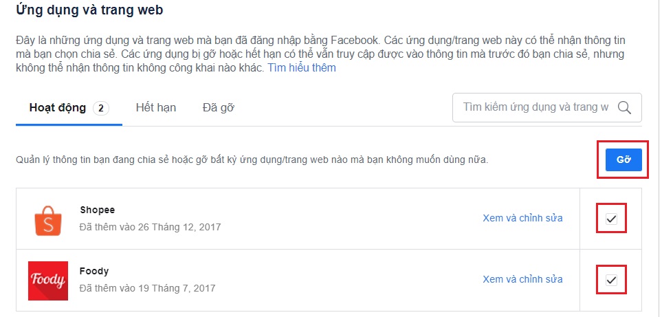 Hướng dẫn xóa các ứng dụng đăng nhập bằng tài khoản Zalo, Facebook tránh rò rỉ thông tin > Bước 2