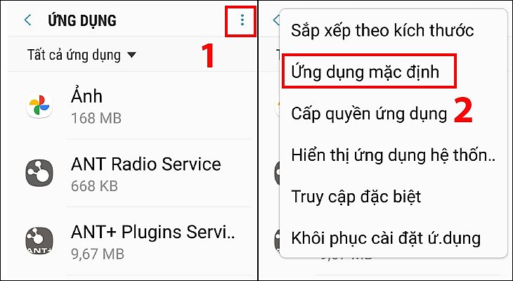 Nhấn vào dấu 3 chấm ở trên góc phải màn hình 