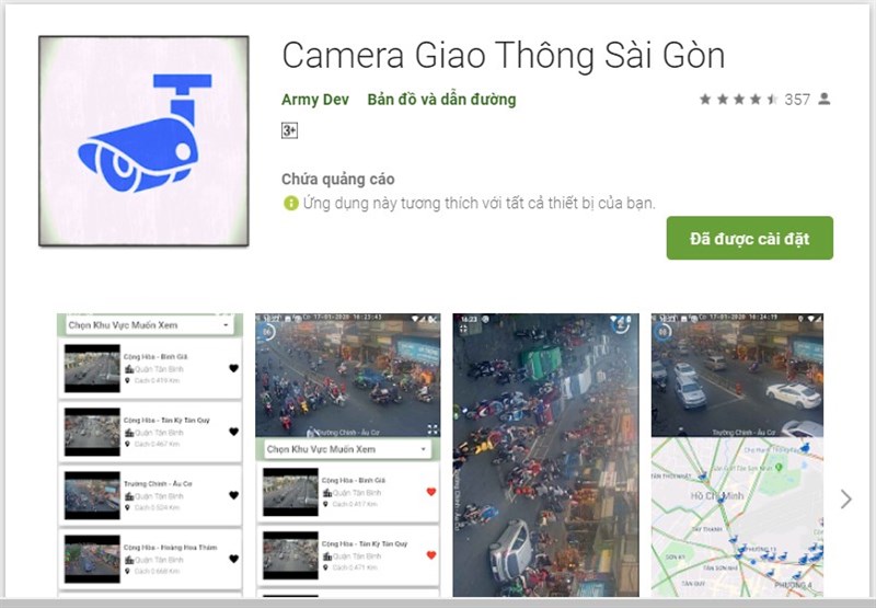 Ứng dụng Camera giao thông Sài Gòn