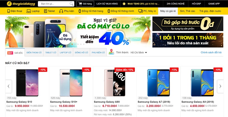 máy cũ máy đổi trả thế giới di động