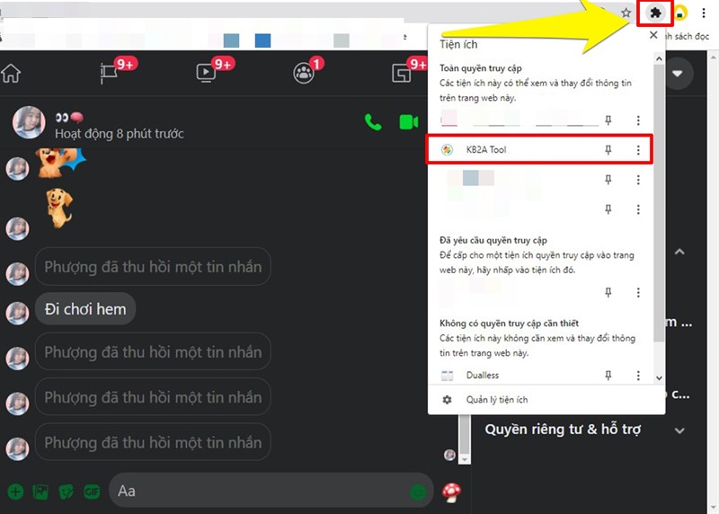 Cách xem tin nhắn đã thu hồi trên Messenger