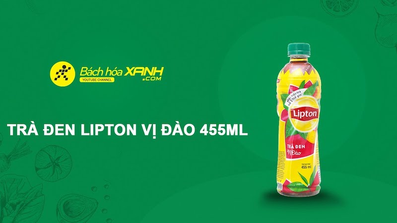 Trà đen Lipton vị đào 455ml