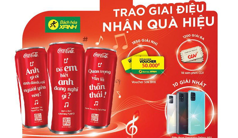 Uống ngon quà chất - nhận ngay lượt qua may mắn khi mua 3 sản phẩm bất kỳ thuộc nhãn hàng Coca-cola