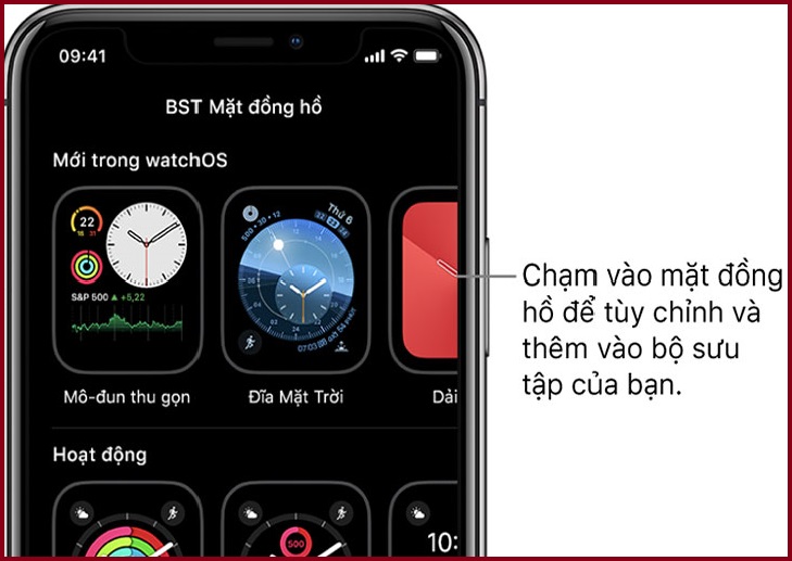 mở BST mặt đồng hồ trên Apple Watch