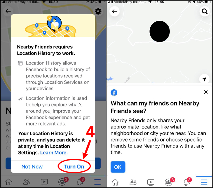 bật chế độ Nearby Friends trên Facebook cho Android