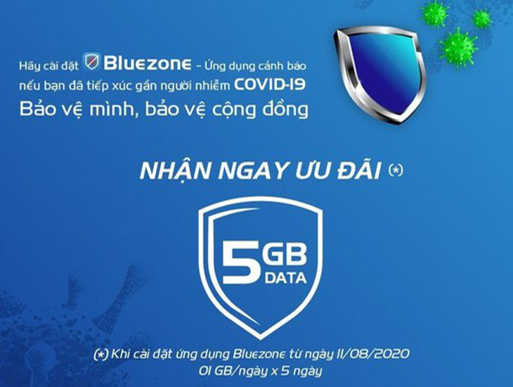 Hướng dẫn nhận ngay 5GB data miễn phí khi cài ứng dụng Bluezone > Hướng dẫn nhận ngay 5GB data miễn phí khi cài ứng dụng Bluezone