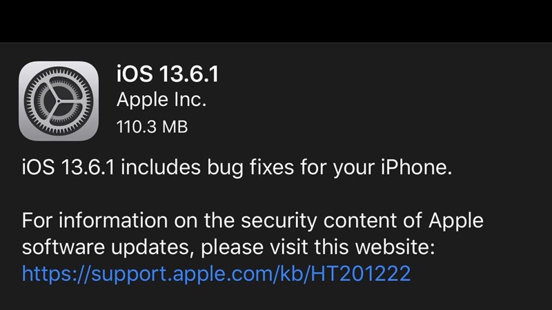 Apple phát hành phiên bản iOS 13.6.1 và iPadOS 13.6.1, khắc phục lỗi màn hình xanh và lỗi đầy bộ nhớ
