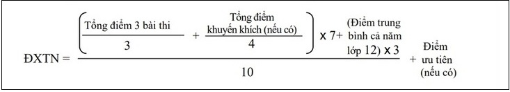 Công thức tính điểm xét tốt nghiệp đối với học sinh giáo dục thường xuyên