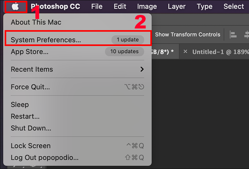 Vào System Preferences trên thanh menu