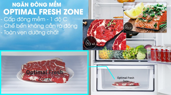 Ngăn cấp mềm giúp thịt cá tươi ngon hơn Tổng quan các điểm nổi bật của dòng tủ lạnh Samsung 2020 > Ngăn cấp mềm giúp thịt cá tươi ngon hơn
