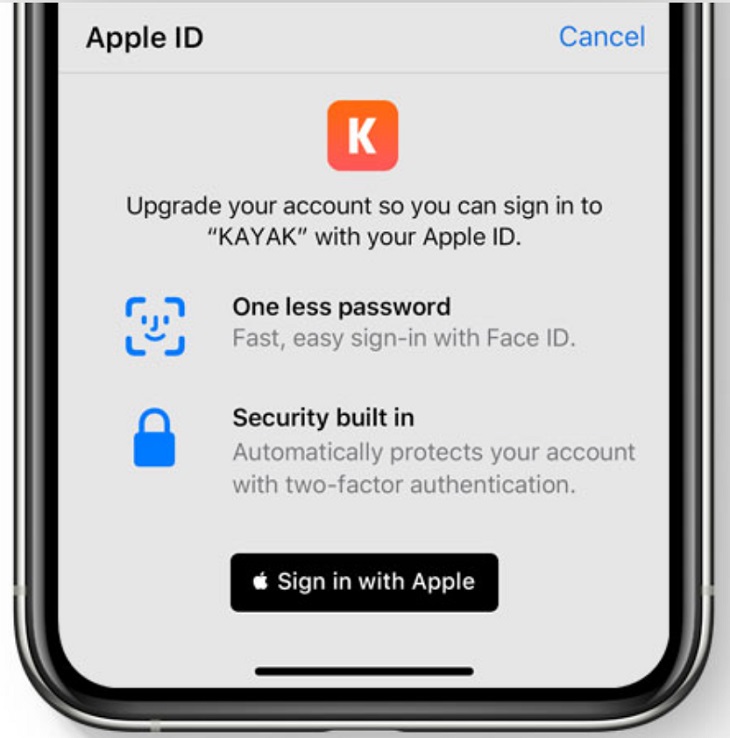 Dễ dàng đăng nhập bằng tài khoản Apple