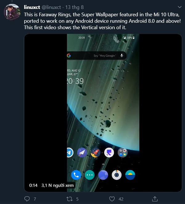 Bộ hình nền động đẹp mắt với chủ đề sao Thổ vừa được xiaomi giới thiệu
