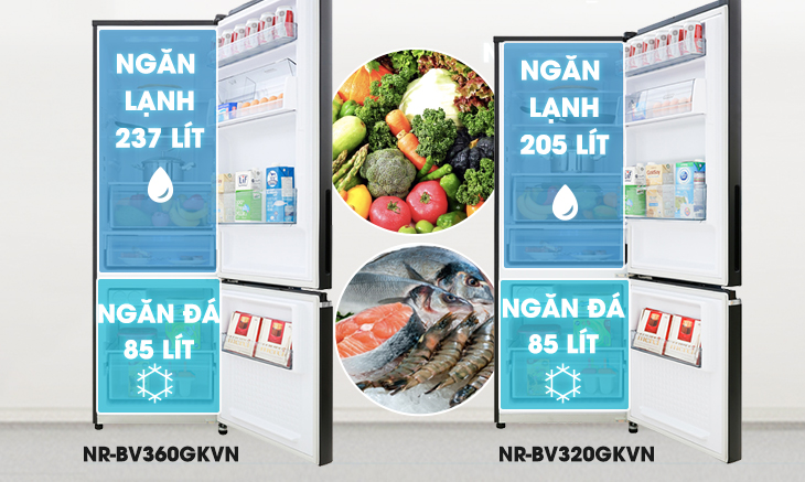 Dung tích sử dụng của dòng tủ lạnh NR-BV0GKVN