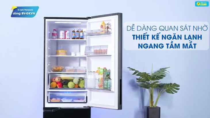 Thiết kế ngăn lạnh ngang tầm mắt - Dòng tủ lạnh Panasonic NR-BV0GKVN