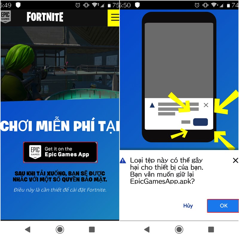 Cách tải game Fortnite trên Android khi đã bị xóa khỏi CH Play