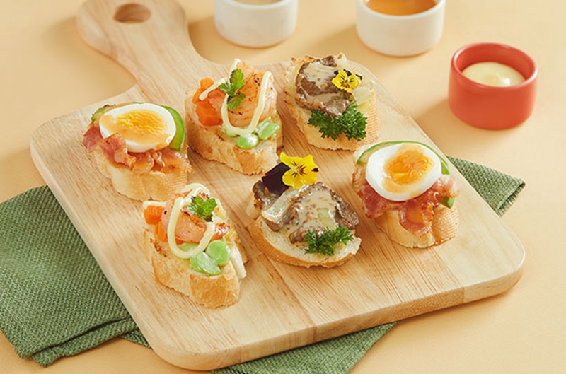 Bánh mì canape 3 vị