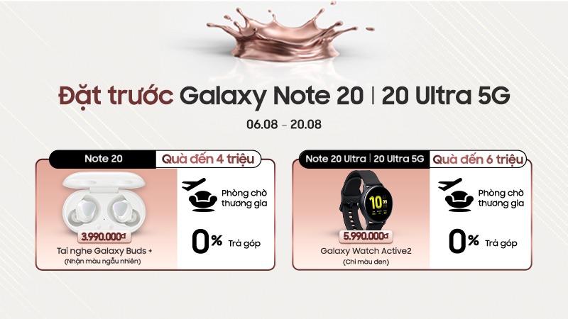 Chương trình đặt trước Galaxy Note 20 Ultra nhận bộ quà lên đến 6 triệu đồng
