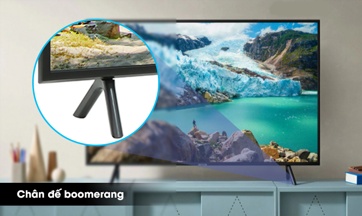 Đánh giá Smart Tivi Samsung 4k 43 inch UA43RU7200 > Chân đế hình dạng boomerang