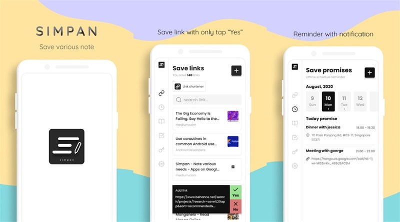 Simpan - Note various needs
