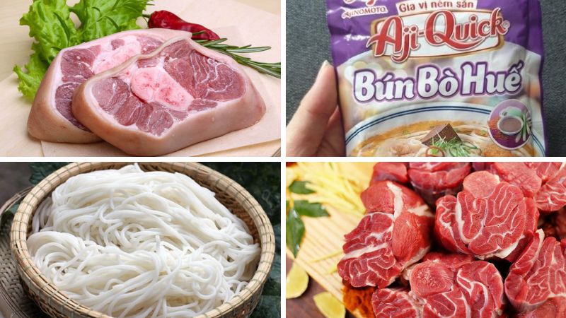 Nguyên liệu làm bún bò Huế
