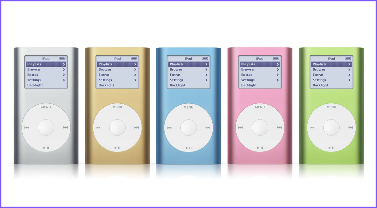 iPod mini nhiều màu sắc