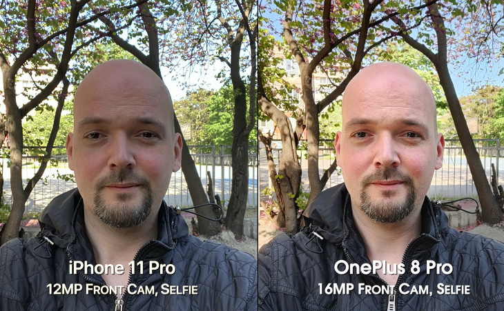 Selfie trên OnePlus 8 Pro và iPhone 11 Pro