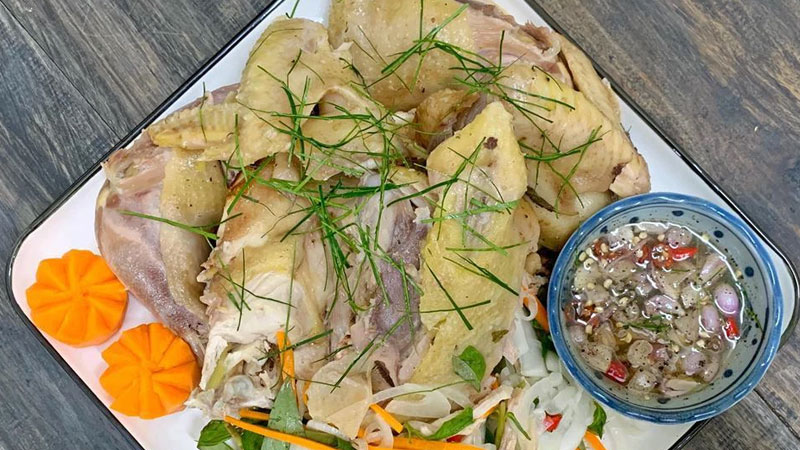 How to make steamed chicken with lemongrass salt, succulent and delicious chicken meat