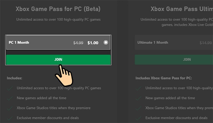 Tìm đến mục Xbox Game Pass for PC (Beta) rồi nhấn Join