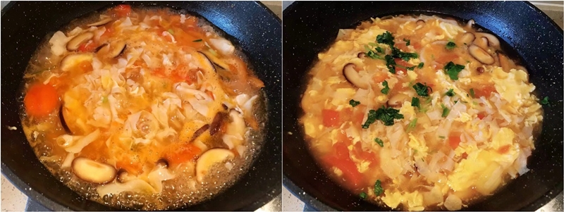 Canh cà chua trứng váng đậu