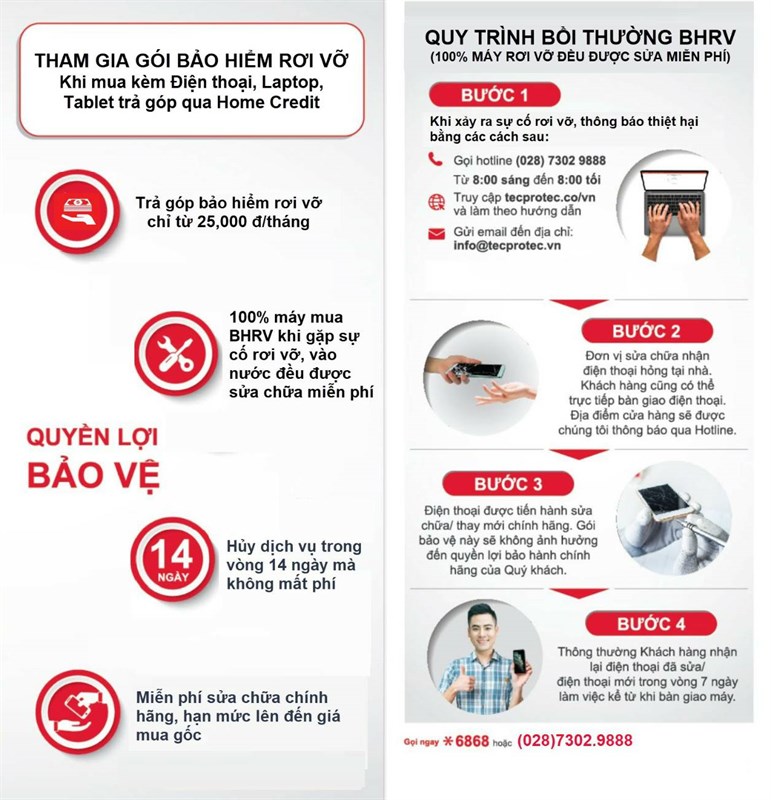 Gói bảo hiểm rơi vỡ