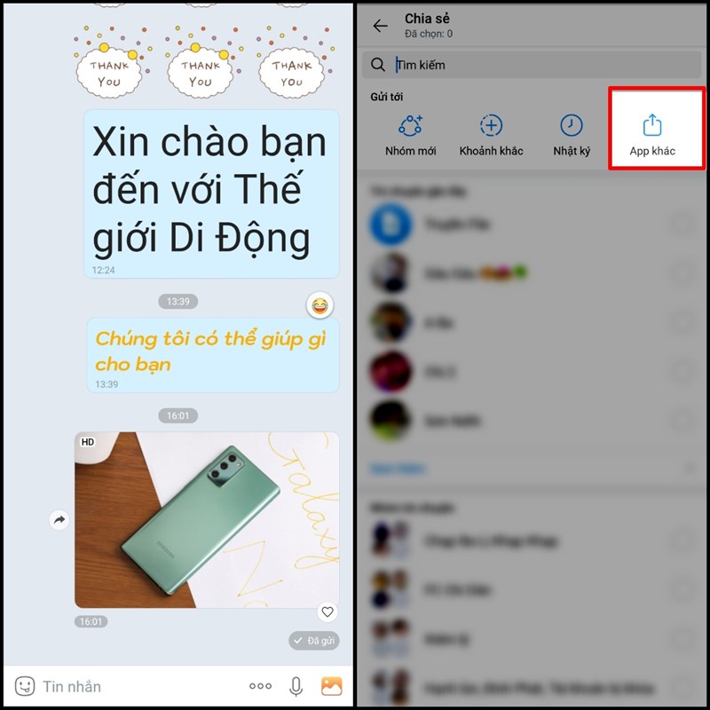 Chia sẽ với ứng dụng khác Chia sẽ với ứng dụng khác