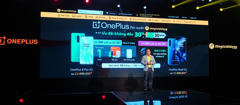 OnePlus 8 Pro 5G và OnePlus Nord 5G chính thức ra mắt tại VN, bán độc quyền tại TGDĐ và ĐMX