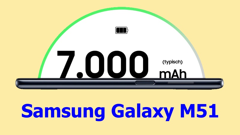 Samsung Galaxy M51 sở hữu pin lên đến 7000 mAh