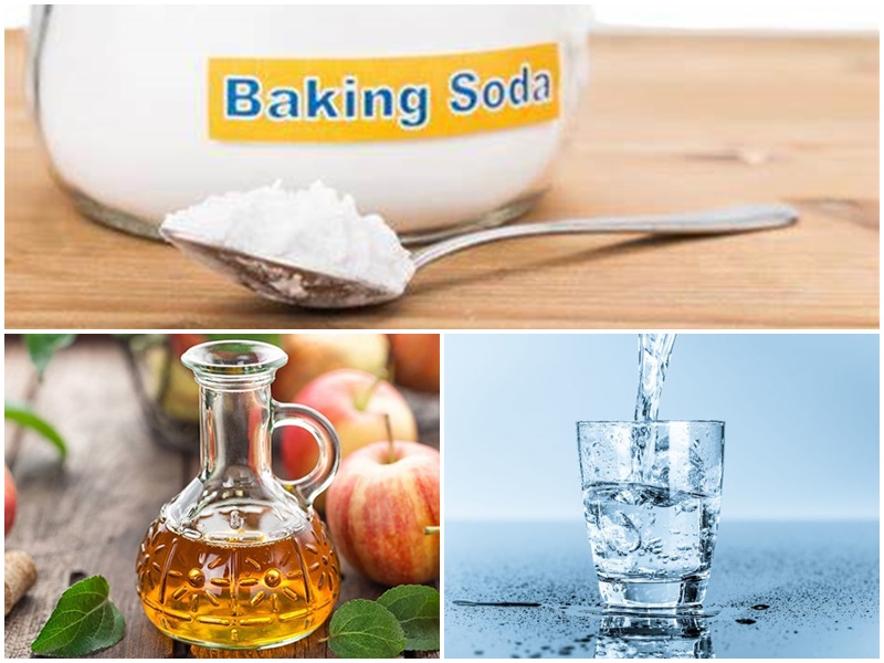 Baking soda và giấm táo