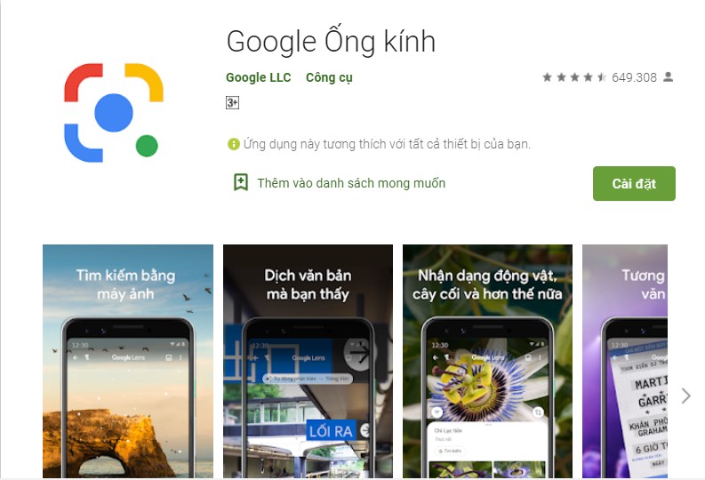 Nhập dữ liệu nhờ ống kính của Google
