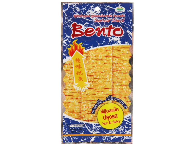 Snack mực tẩm gia vị cay Bento màu xanh dương Snack mực tẩm gia vị cay Bento màu xanh dương