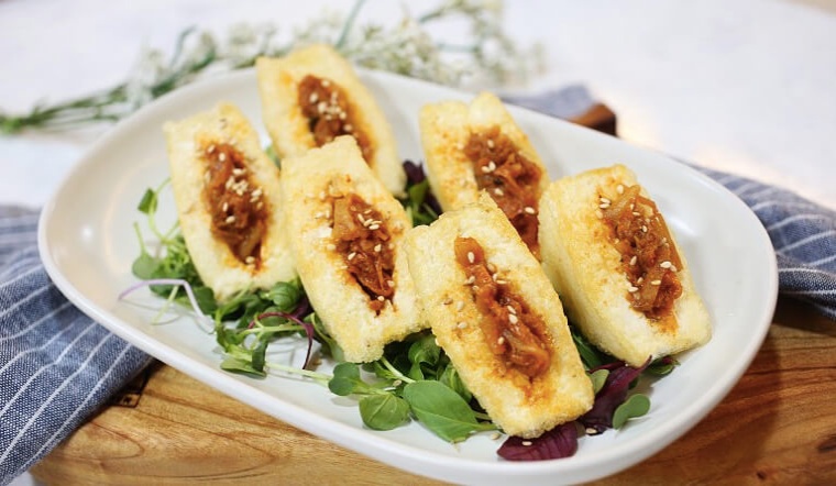 Cách làm đậu hũ nhồi kim chi ngon miệng, ăn mãi chẳng ngán