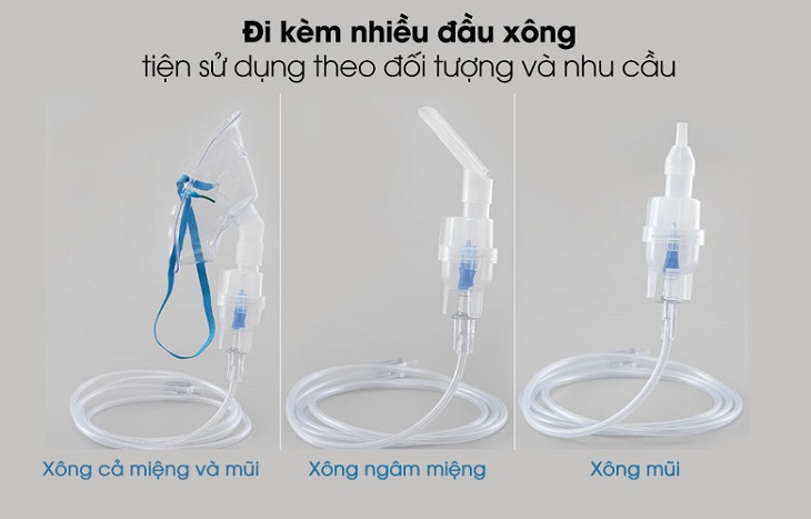 Máy xông khí dung Microlife NEB200 được trang bị đa dạng đầu xông