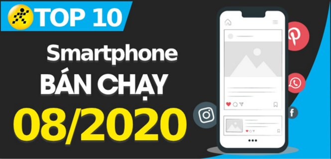 Top 10 Smartphone bán chạy nhất tháng 8/2020 tại Điện máy XANH