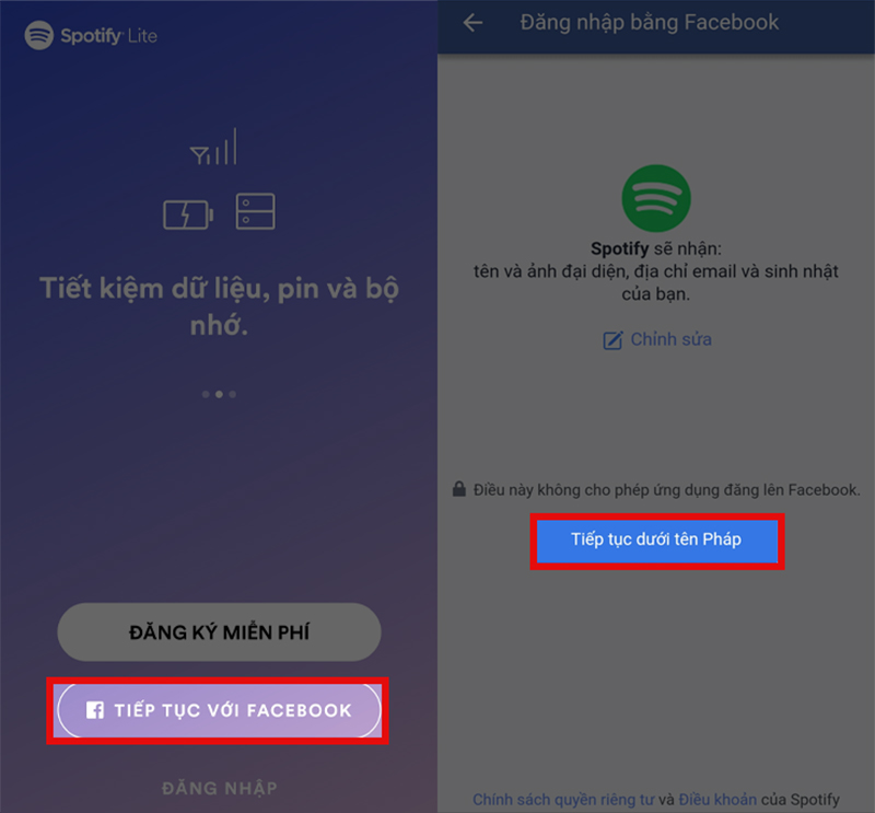 Đăng nhập với Facebook