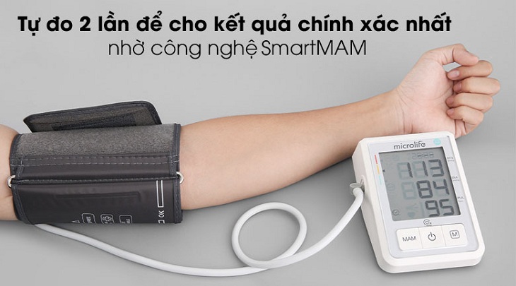 Máy đo huyết áp tự động Microlife B6 Advanced sở hữu công nghệ SmartMAM cho kết quả đo chính xác