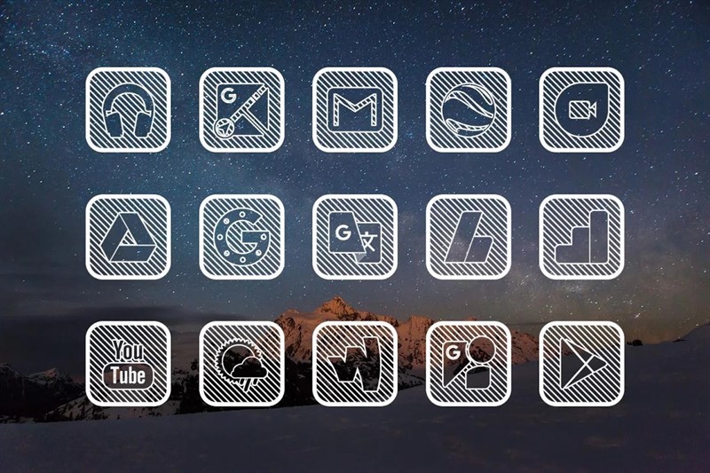 Lines Square - White Icon Pack