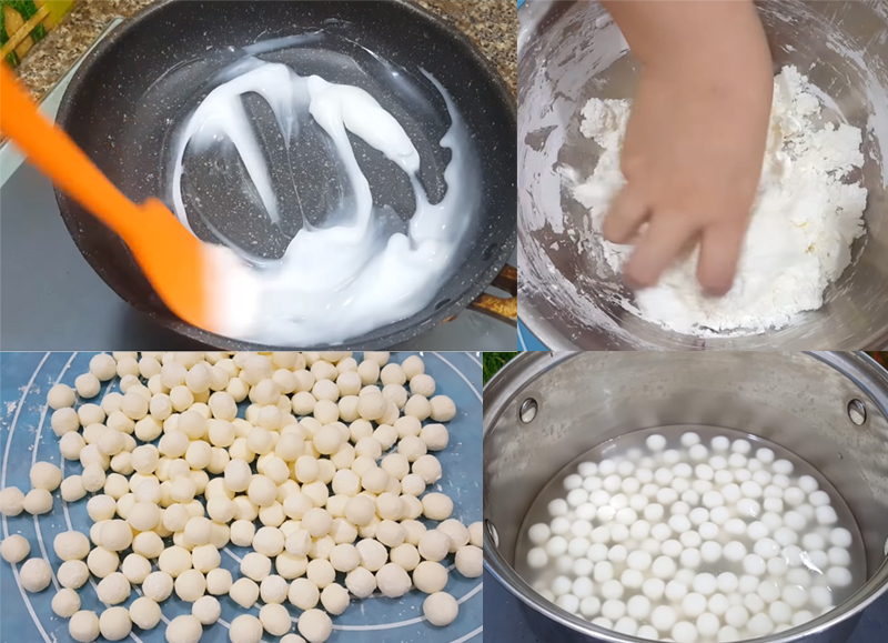 Cách làm trân châu trắng bằng bột bắp